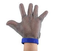 Cut Resistant Glove, Stainless Steel Wire, Convenient Wear Blue Strap, Industrial Use, Food Processing, Construction Work, Hazard Protection, Left Right Hand