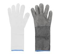 Cut Resistant Glove With Arm Protect Sleeves Levels Stainless Steel Mesh Metal Butchers Metal For Meat Fish Industrial Cut Proof Gloves