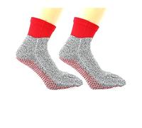 Cut Resistant Gloves Anti-cut Split Toe Socks 5-level Cut Resistance Barefoot Protective Non-slip Outdoor Camping Beach Wear-resistant Hiking Socks for Kitchen Butcher, Wood Whittling(Size L red)