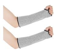 Cut Resistant Sleeves, 1 Pair Arm Protection Sleeves,Resistant Anti Abrasion Safety Arm Guard Slash Resistant Safety Protective Arm Sleeves, for Garden Kitchen Yark Farm Work Grey (with Thumb Hole)
