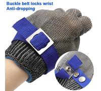 Cut Resistant Stainless Steel Metal Mesh Chainmail Glove for Meat Cutting Survival Work for Butchers and Kitchen Safety (M)