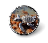 Cut Sea Turtle Badge Holder Personalized Metal Button Pin Fashion Round Badge with Pattern Pin DIY Button Badges Exquisite Brooch Crafts Gift Clothes Decorative Pins