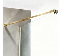 Cut-to-Fit Shower Arm Bracket Stainless Steel, Fixed Glass Panel Support Brackets, Glass Partition Support Holders for Hotel Shower Enclosures/Various Spaces(Gold,L 90cm(35 3/7in))