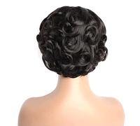 Cut Wig Short Natural Black Wig for Women Breathable Brazilian Wave Slight Curly Layered Wigs human hair lace front wigs