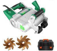 CUTANGELAR 1100W Wall Chaser,Wall Line Slot Machine,Adjustable Groove Depth,Concrete Cutter & Notcher Floor Wall Groove Cutting Machine Grooving Construction Tool Set for Chasing Walls(Green)