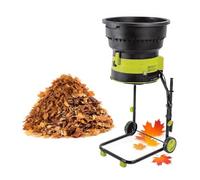 CUTANGELAR 2500W Electric Leaf Shredder Mulcher, Bladeless and Safe for Family Use, 17:1 Reduction Ratio, Portable with Wheels, for Compost, Flower Beds, and Landscaping(40mxpowercord)