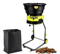 CUTANGELAR 2500W Leaf Shredder with Wheels and Storage Bag, Bladeless Electric Mulcher, Compost Shredder Leaf Crusher,54cm Wide Hopper for Pine Needles, Thatch, and Garden Debris(60mxpowercord)