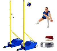 CUTANGELAR Adjustable Volleyball Poles, Complete Net Set. Designed With A Heavy Duty Base, Stand Offers Versatile Height Se-ttings Perfect For Backyard, Beach, Or Gymnasium Play For Kids And Adults.