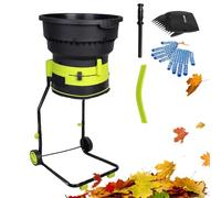 CUTANGELAR Bladeless Garden Leaf Shredder, 2500W Electric Mulcher ,Mulchers with Wheels and Storage Bag, High Efficiency 208L/Min Processing, for Yard Waste and Compost(10mxpowercord)