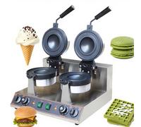 CUTANGELAR Commercial Electric Burger Waffle Maker, Dual Head Non-Stick Panini Press With Timer And Temperature Control, Perfect For Restaurants And Breakfast Cafes(Double Head)
