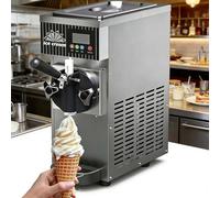 CUTANGELAR Commercial Ice Cream Maker, 450W Power Single Flavor Soft Serve Machine LED Display Provide With 80-100 Blocks/h Output For Bars, Coffee Shops, And Milk Tea Stores.(Grey)