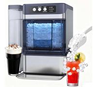 CUTANGELAR Commercial Ice Maker offering Nugget Ice production, ready in just 5-8 minutes with a convenient 3L side water tank. Generates soft, chewable pellet ice ideal for cocktails, iced coffee