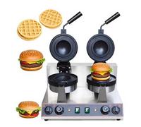 CUTANGELAR Commercial Ufo Burger Waffle Maker, Dual Head Electric Ice Cream Sandwich Press Featuring 180° Rotating Non-Stick Plates, Perfect For Bakeries And Breakfast Shops(Double Head)