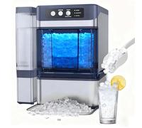 CUTANGELAR Countertop Nugget Ice Maker, Chewable Pellet Ice Machine. Produces 38 Lbs In 24 Hours. Features Stainless Steel Construction. Perfect For Home Kitchens And Office Bars.