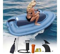 CUTANGELAR Foldable Motorboat, 2-person Inflatable Jet Boat. Featuring A 500W Thruster And 10000mAh Battery, Water Surf Boat Delivers Powerful Propulsion For Seated Floating Fun In Pools.