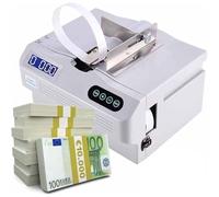 CUTANGELAR Fully Automatic Banknote Strapping Machine with Counting Function, Cash Bundler with LCD Display & 30 Bundles/Min Speed, Hot Melt Tape & Press System, Document and Receipt Binding