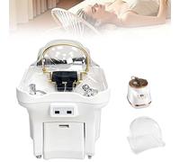 CUTANGELAR Head Spa Equipment with Water Circulation, 60l/15.9gal Fresh & 30l/7.9gal Waste Tanks, Led Light Therapy + Steam Fumigation, Constant Temperature 30-60°C, Portable Shampoo Basin(White)