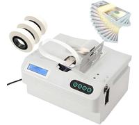 CUTANGELAR Intelligent Banknote Bundling Machine Currency Strapping Tool Currency Bundle Strapping for Bank Automatic Small Cross Binding Machine Paper Tape Money Strapping Money Packer