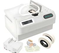 CUTANGELAR Intelligent Banknote Bundling Machine Currency Strapping Tool Currency Bundle Strapping for Bank Automatic Small Cross Binding Machine Paper Tape Money Strapping Bundling Money Packer