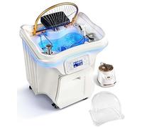CUTANGELAR Japanese Head Spa Equipment, Water Circulation & Fumigation, Height Adjustable, Energy Saving 3000w, 60l Fresh & 30l Waste Tank, Constant Temperature 30-60°C, for Salon Scalp Care(White)