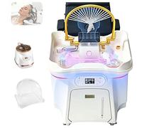 CUTANGELAR Japanese Head Spa, Portable Shampoo Basin with 60l/15.9gal Tank, Water Circulation System & 7-Color Led, Steam Fumigation, Thermostatic 30-60°C/86-140°F for Barbers, Mobile Salons(White)