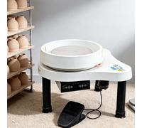 CUTANGELAR New Version 200W Electric Pottery Wheel Wheel for Adults Ceramic Forming Machine with Adjustable Speed Pedal and Handle for Children Beginners DIY Clay Art Sculpting Spinner(White)