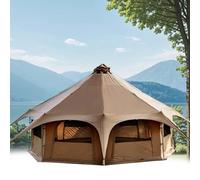 CUTANGELAR Oxford Bell Tent, 4 Season Yurt With Stove Jack. Water-proof Polycotton Construction With 360° Ventilation Accommodates 6-10 People For Comfortable Family Camping And Festival Outings.