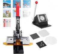 CUTANGELAR Photo Magnet Maker Machine, Square Badge Press with Cutting Tool, Easily Turn Photos into Durable Fridge Magnets and Wearable Pins, Great for Home Business Ventures.(Starter Kit)