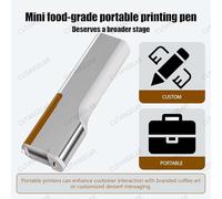 CUTANGELAR Portable Coffee Printer Machine For Custom Latte Art Personalised Cappuccino Designs Desserts Cookies Handheld Mini Food Grade Inkjet Pen Ideal (Food Printer+Red Ink)