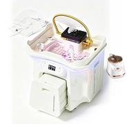 CUTANGELAR Portable Japanese Head Spa Machine with 60l Shampoo Basin, 7-Colour Led Ambient Light, Water Circulation System 30-60°C, Ergonomic Head Support & Handheld Shower for Salons, Spas(White)