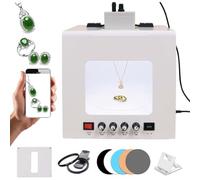 CUTANGELAR Professional Jewelry Photography Box Kit-Supports Hanging Or Placing-Electric Rotating, With 4pcs Light Fill Light|Adjustable Brightness,Mini Photo Studio Softbox For Small Items(TB30)
