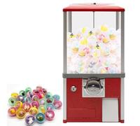 CUTANGELAR Special Event Candy Machine, Power-Free Vending Solution With Rotating Chassis And Global Coin Acceptor, Large Commercial Capsule Machine For Amusement Parks(Red)