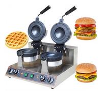 CUTANGELAR Ufo Burger Waffle Maker, Dual Head Electric Ice Cream Sandwich Press With 180° Rotating Plates, Non-Stick Surface, Professional Time And Temperature Controls(Double Head)