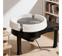 CUTANGELAR Upgraded Version Pottery Wheel Ceramic Machine with Foot Pedal & LCD Screen, 60-320 RPM Electric Pottery Machine with Detachable Basin Art Clay DIY Sculpting Tool Kit(Black)