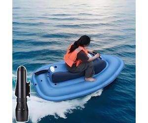 CUTANGELAR Water Propulsion Jet Ski, Upgraded Dual-fin Inflatable Boat With 10-speed Control. Reaching 10km/h Max Speed, 2-person Electric Motorboat Features Foldable Design For Easy Transport.