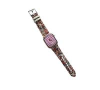Cutapick Colorful Wool Band Compatible with Apple Watch Bands 44 45 46 49 42 mm Women, Leather Back Watch Wristband Strap Compatible with iWatch Series 10 9 8 7 6 5 4 3 2 1 SE Ultra, Cocoa Sugar