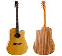 Cutaway Acoustic Guitar, 41 Inches Concert Acoustic Acustica Guitar with Full Kit, for Beginners, Performers, and Enthusiasts(Natural wood color-A)