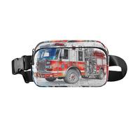 Cutaway Diagram ROCKETS Trendy Waist Bag Fanny Pack for Women Men Teenagers Mini Crossbody Shoulder Bag for Shopping, Fire Truck White, One Size