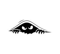 cutberry.design Peeking Beast Car Sticker - Funny Angry Monster Vinyl Decal for Car, Van, Camper & Window - Weatherproof Bumper Sticker - 30cm x 10cm / 12” x 4”, Orange