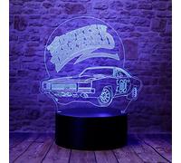 Cute 01 AUTO the Dukes of Hazzard General Lee Car Anime Character 3D Optical Illusion LED Bedroom Decor Sleep Table Lamp with Remote 7 Colors Visual Night Light Birthday Christmas Gifts for Kids
