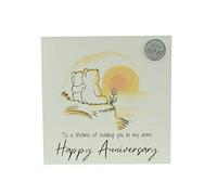 Cute 10 Year Anniversary Card, Sunset Bears - Free Metal 10th Anniversary Love Token Gift (gc-annisunset10)