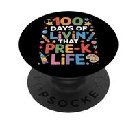 Cute 100 Days Of Livin That Pre K Life Teaching Squad PopSockets Adhesive PopGrip