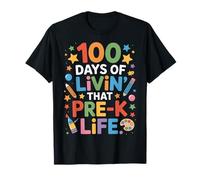 Cute 100 Days Of Livin That Pre K Life Teaching Squad T-Shirt