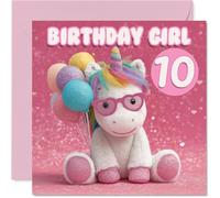 Cute 10th Birthday Card, Unicorn Fun for a Special Girl
