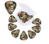 Cute 12 Pack Frog Guitar Picks with Custom Organizer Storage Box, Guitar Accessories, Ukulele for Acoustic Guitar, Bass, St Day Gift