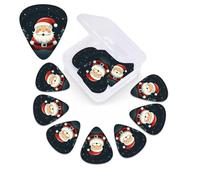 Cute 12 Pack Santa Claus Printed Guitar Picks with Custom Organizer Storage Box, Guitar Accessories, Ukulele for Acoustic Guitar, Bass, Day Gift