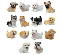 Cute 14PCS Resin Miniature Dog Ornaments, for Crafting Personalized Garden Displays at Home
