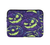 Cute 15 Inch 16 Inch Dark Purple and Green Ghostly Halloween Pattern Case Bag with Zipper