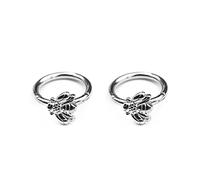 Cute 16G Bee Surgical Steel Hinged Clicker Helix Cartilage Daith Tragus Sleeper Small Hoop Earrings Nose Rings Hypoallergenic Sensitive Ears Dainty Cute Minimalist Tiny Mini Animal Huggie Hoops