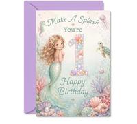 Cute 1st Birthday Card, Make a Splash on Her Big Day